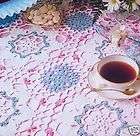 TEA TIME TABLE COVER Tablecloth Crochet Pattern*rectang  