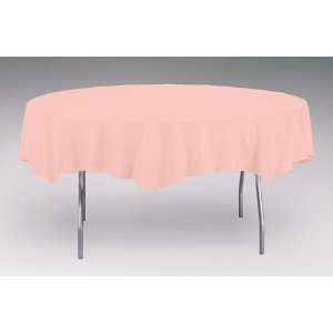  Classic Pink Round Plastic Table Covers   82 Inch 