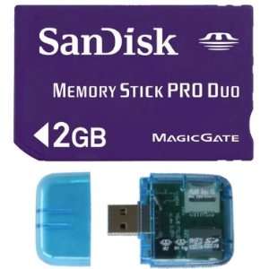 SanDisk 2 GB 2GB Memory Stick Pro Duo Stick with Card Reader 