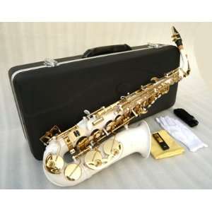  New White Alto Saxophone Sax w/case Approved+Warranty 
