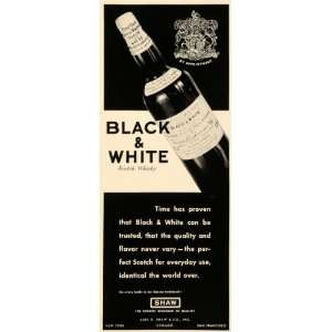  1934 Ad Black and White Label Scotch Whiskey Bottle 