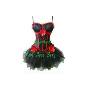  Black+Red sexy corset boned corset ladies costume Sexy 