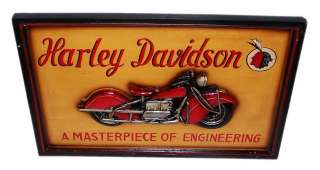 Harley Davidson Sign Display 3D Indian Motorcycle Store Estate Rare 