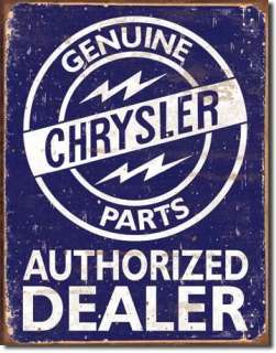 Chrysler Genuine Parts Dealer Tin Sign Metal Poster  