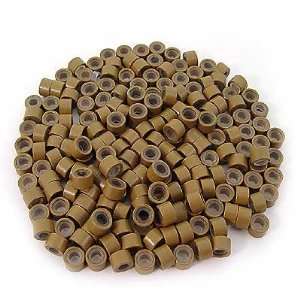 500 PCS 5mm Light Brown Color Silicone Lined Micro Rings Links Beads 