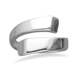   Ring Square Overlap Sterling Silver Wrap Ring Adjustable Size Jewelry