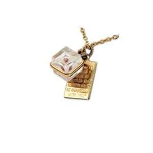  Gold Cube Mustard Seed Necklace Jewelry