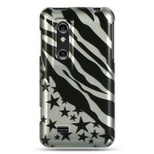  LG Thrill 4G P920 925 Optimus 3D Plastic Case Silver Zebra 