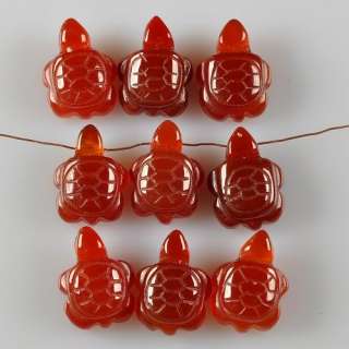 g0493 9 pcs of carved agate turtle beads  