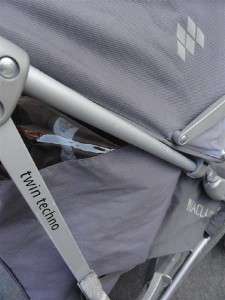 Maclaren Twin Techno Double Umbrella Stroller * Charcoal Silver/Red 