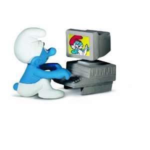  The Smurfs Smurf with Laptop Pvc Mib Toys & Games