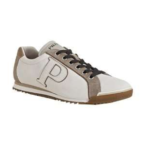   Prada Prada Sport stone suede trim leather sneakers 