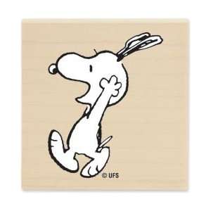  Stampabilities Peanuts Wood Mounted Rubber Stamp Hooray Snoopy 