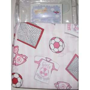  Divatex Kids Girls Soccer Twin Sheets Pink