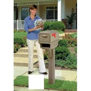  The Gentry Plastic Mailbox & Post Combo   White