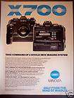 1982 Minolta X 700 35mm Auto Motor drive Camera ad