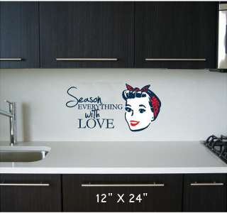 Retro Kitchen Vinyl Wall Art Word Lettering Quotes  