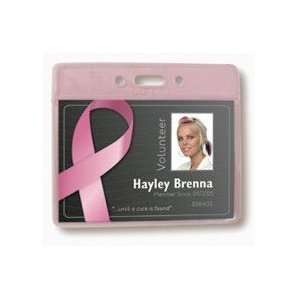  Breast Cancer Badge Holder Hor 48 Pieces/4 Packs of 12 