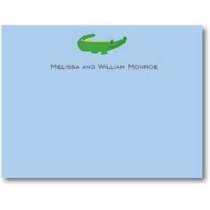  Note Personalized Stationery   Blue Alligator