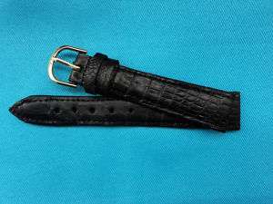 20mm Genuine Crocodile Skin Watch Strap Band Black  