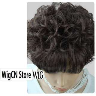 beautiful short wavy Brown fashion women full wig hd025  