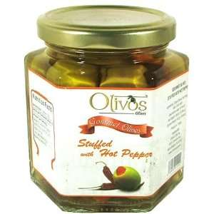Olivos Green Olives Stuffed with Hot Pepper (314cc)