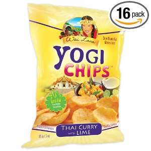Wai Lana Yogi Chips, Thai Curry with Lime, 3 Ounce (Pack of 16 