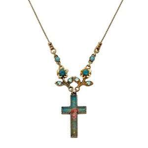  Michal Negrin Pendant with Flowers Holding Cross, Great 