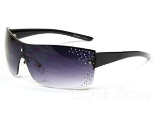   Modern Trendy Shield Womens Celebrity Sunglasses with Studs  