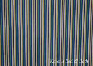 Blue Yellow Green White Stripes Stripe Curtain Valance  
