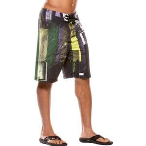   Plated Mens Boardshort Beach Swimming Pants   Atomic Green / Size 33