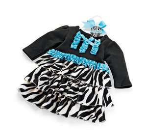 NWT Mud Pie Wild Child Ruffled Zebra Dress, 2T 3T  
