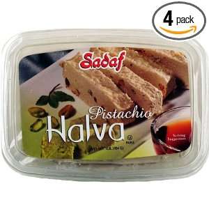 Sadaf Halva Pistachio, 16 Ounce (Pack of 4)  Grocery 