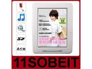   PDF EPUB MOBI eBook Reader Touch Screen  MP4 Player FM eReader 4GB