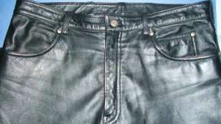 HARLEY DAVIDSON Black Leather Riding Pants Chaps Mens 34x32 HD  