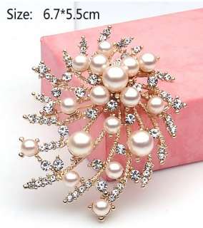 203 Womens Bridesmaid Crystal Bead Brooch For Dresses  
