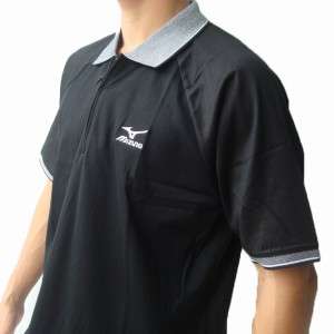 Mizuno Mens Golf Polo Shirt Half zip Cotton Black M  