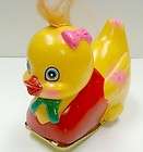 vintage rubber duck pull toy 1950s 1960s painted features made