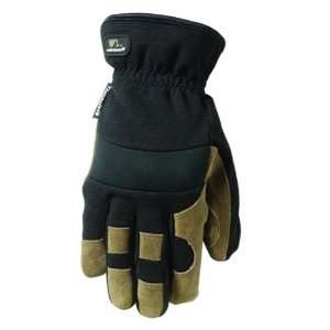   Gloves with Cowhide, Spandex Back, 60 Gram Thinsulate, Slip On, Large