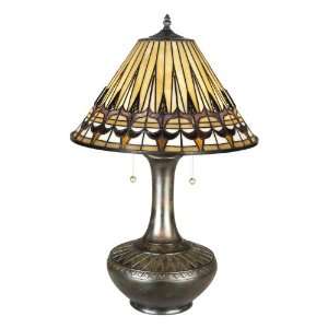  Quoizel Diamond Tiffany 2 Lt Table Lamp