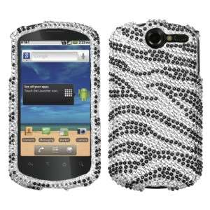 Zebra Crystal Diamond BLING Hard Phone Case Cover for Huawei AT&T 
