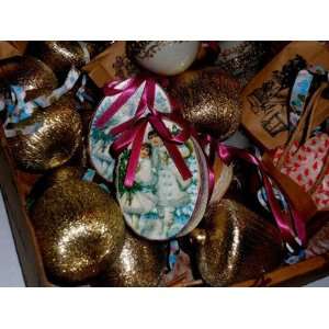  Victorian Children Boxes Toy Bags Golden Gold Thread Bells 