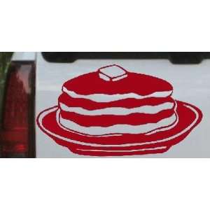 Pancakes 3 Stack Business Car Window Wall Laptop Decal Sticker    Red 