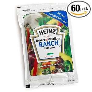 Heinz Heart Healthy Ranch Dressing, Fat Free, 1.5 Ounce Pouches (Pack 