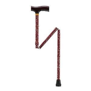  Lightweight Adjustable White Dot Folding Cane with T 